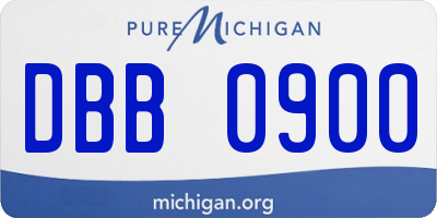 MI license plate DBB0900
