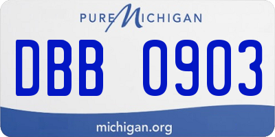 MI license plate DBB0903