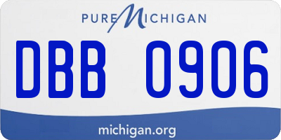 MI license plate DBB0906