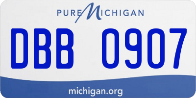 MI license plate DBB0907