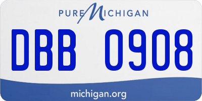 MI license plate DBB0908