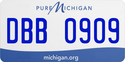 MI license plate DBB0909