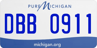 MI license plate DBB0911