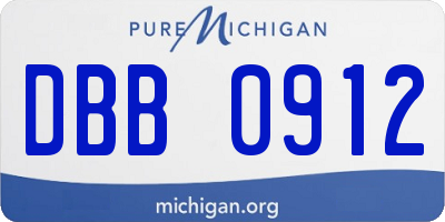 MI license plate DBB0912