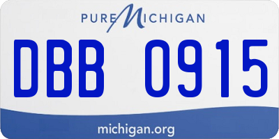 MI license plate DBB0915