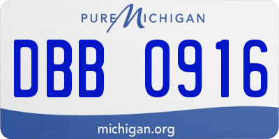 MI license plate DBB0916