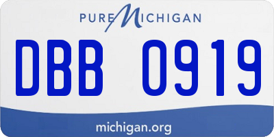 MI license plate DBB0919