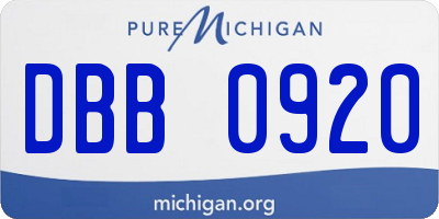 MI license plate DBB0920