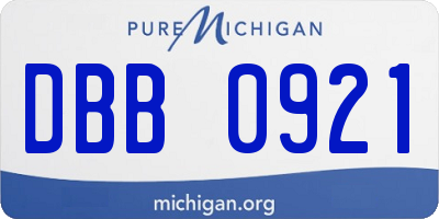MI license plate DBB0921