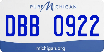 MI license plate DBB0922