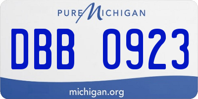 MI license plate DBB0923