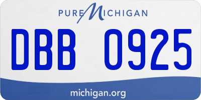 MI license plate DBB0925