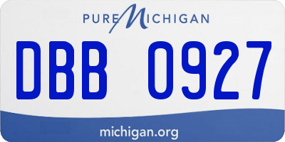 MI license plate DBB0927