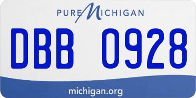 MI license plate DBB0928
