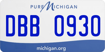 MI license plate DBB0930
