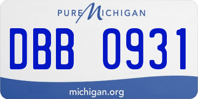MI license plate DBB0931