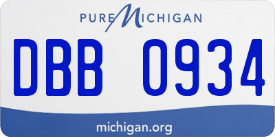 MI license plate DBB0934