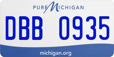 MI license plate DBB0935