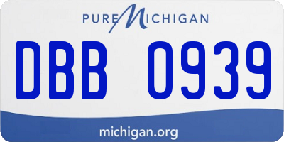 MI license plate DBB0939