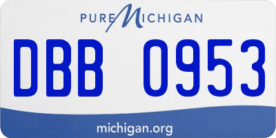 MI license plate DBB0953