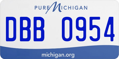 MI license plate DBB0954