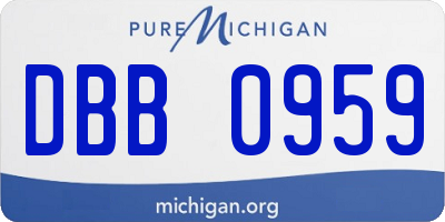 MI license plate DBB0959