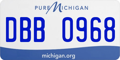 MI license plate DBB0968