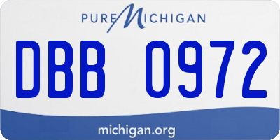 MI license plate DBB0972