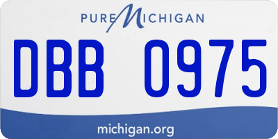 MI license plate DBB0975