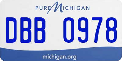 MI license plate DBB0978