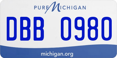 MI license plate DBB0980