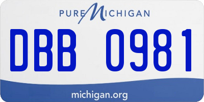 MI license plate DBB0981