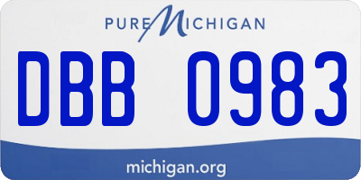 MI license plate DBB0983