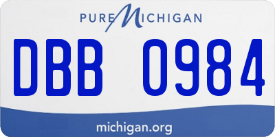 MI license plate DBB0984