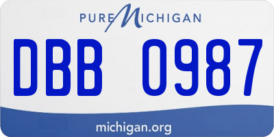 MI license plate DBB0987