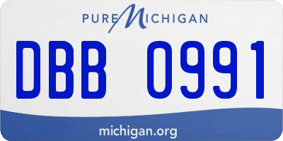 MI license plate DBB0991