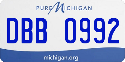 MI license plate DBB0992