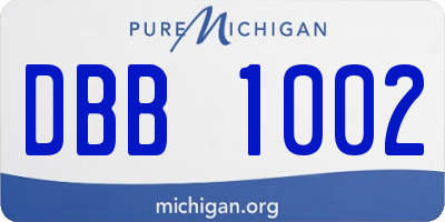 MI license plate DBB1002