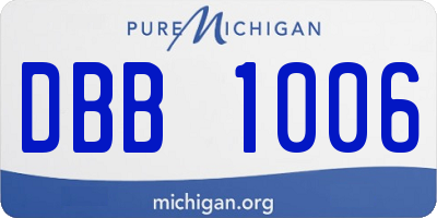 MI license plate DBB1006