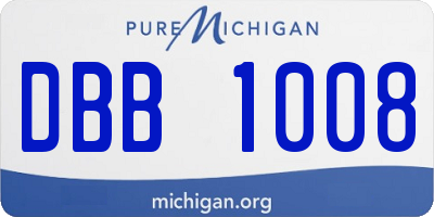 MI license plate DBB1008
