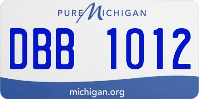 MI license plate DBB1012