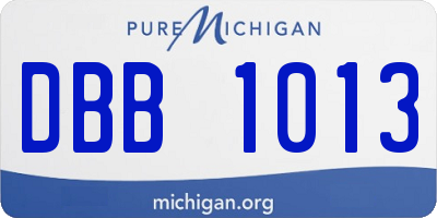 MI license plate DBB1013