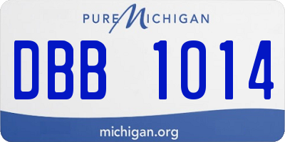 MI license plate DBB1014