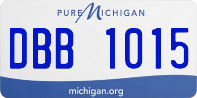 MI license plate DBB1015