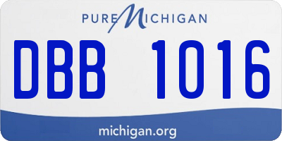MI license plate DBB1016