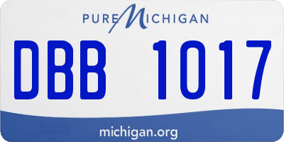 MI license plate DBB1017