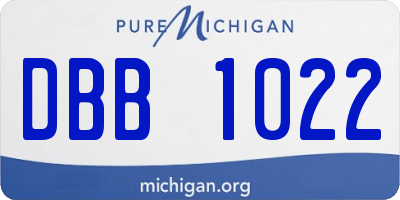 MI license plate DBB1022