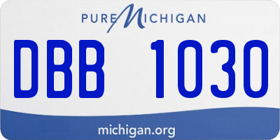 MI license plate DBB1030