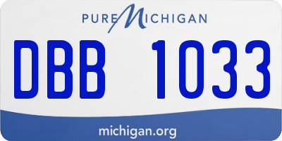 MI license plate DBB1033