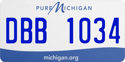 MI license plate DBB1034